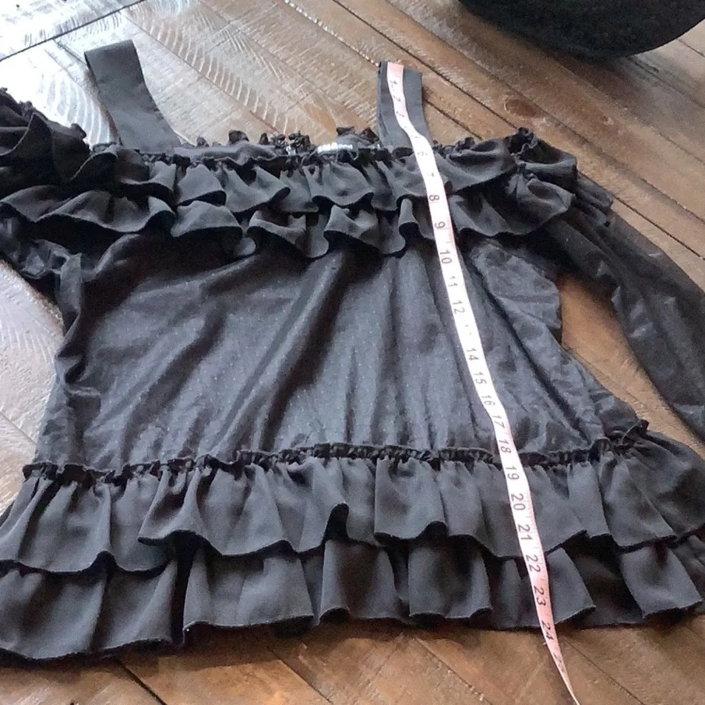 Black Lace Tiered Blouse